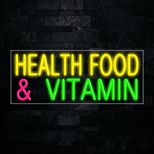 Health Food & Vitamin LED Flex Sign 32″ x 13″