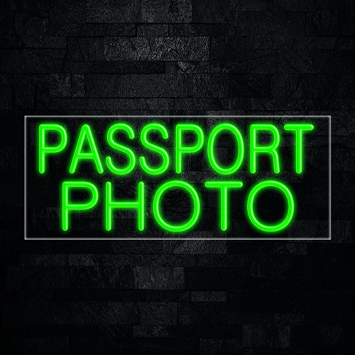 passport Photo LED Flex Sign 32″ x 13″