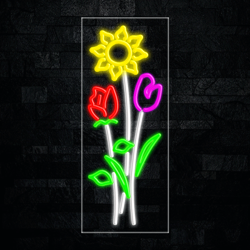 Flowers Logo (vertical) LED Flex Sign 32″ x 13″