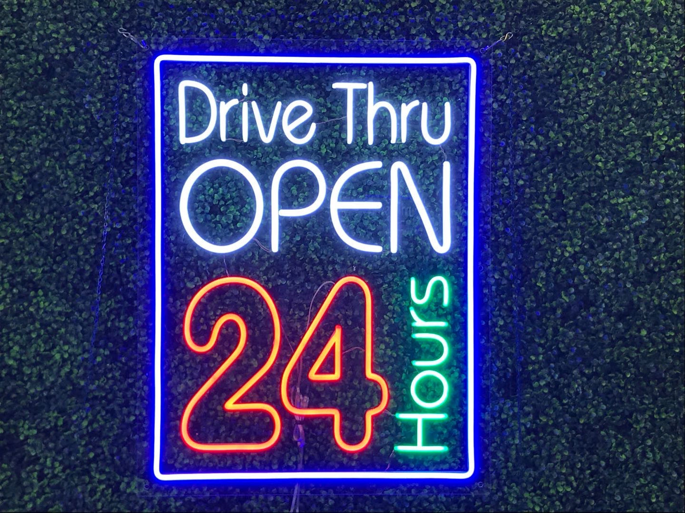 Drive Thru Open 24hr LED Flex Sign 31″ x 24″