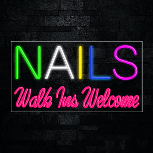 Nails Walk-ins Welc. LED Flex Sign 37″ x 20″