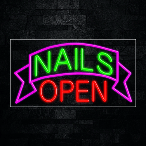 Nails Open LED Flex Sign 37″ x 20″