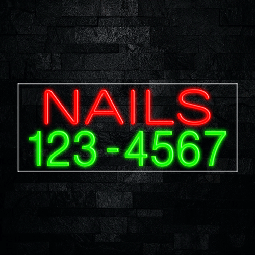 Nails (telephone #) LED Flex Sign 32″ x 13″