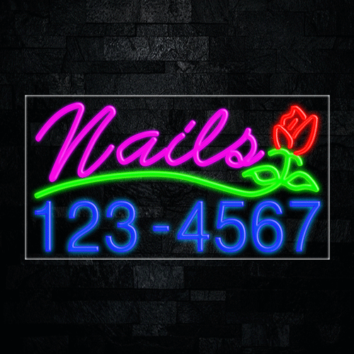 Nails (telephone #) LED Flex Sign 37″ x 20″