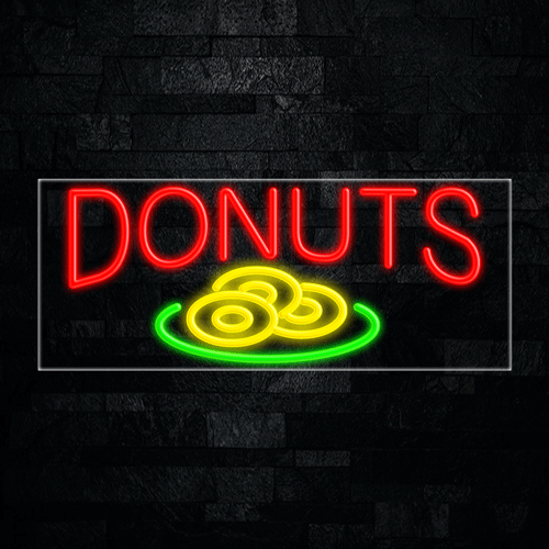 Donut: Red & Logo LED Flex Sign 32″ x 13″