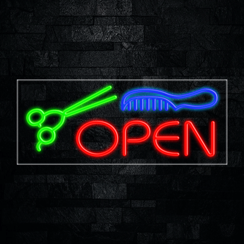 Open (scizzor,comb) LED Flex Sign 32″ x 13″