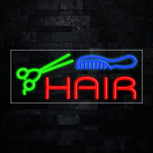 Hair (scizzor,comb) LED Flex Sign 32″ x 13″