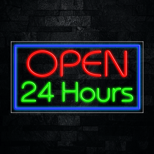 Open 24 Hours LED Flex Sign 37″ x 20″