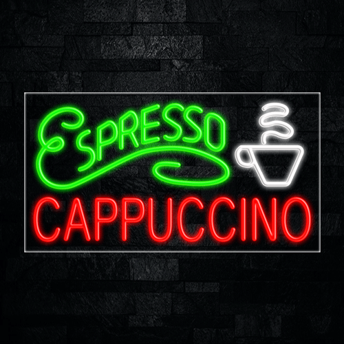 Espresso Cappuccino LED Flex Sign 37″ x 20″