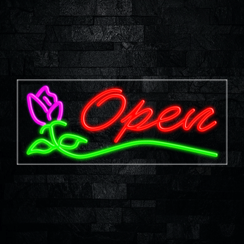 Open (rose) LED Flex Sign 32″ x 13″