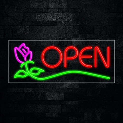 Open (rose) LED Flex Sign 32″ x 13″