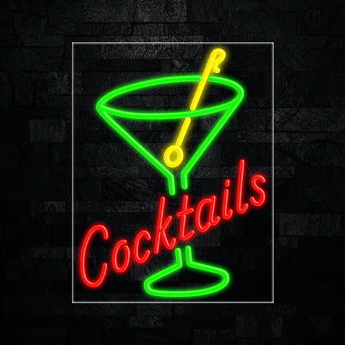 Cocktails LED Flex Sign 31″ x 24″