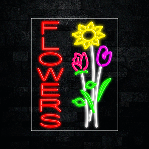 Flowers (vertical) LED Flex Sign 31″ x 24″