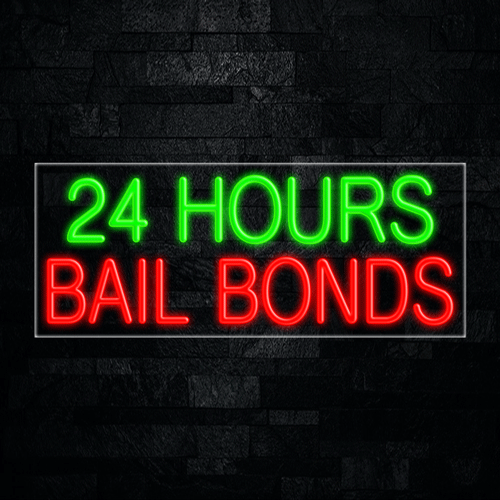 24 Hours Bail Bonds LED Flex Sign 32″ x 13″