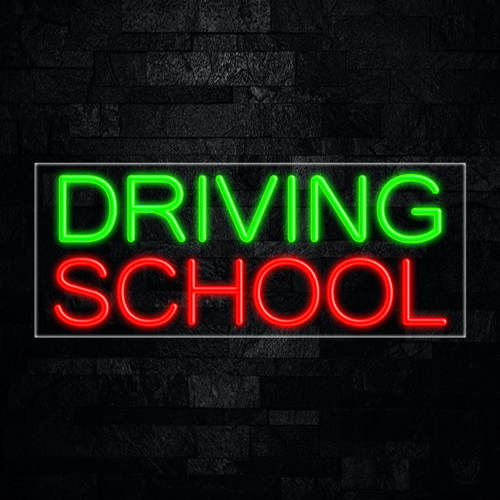 Driving School LED Flex Sign 32″ x 13″