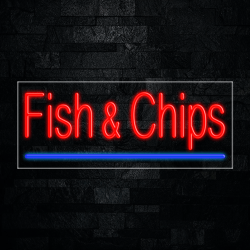 Fish & Chips LED Flex Sign 32″ x 13″