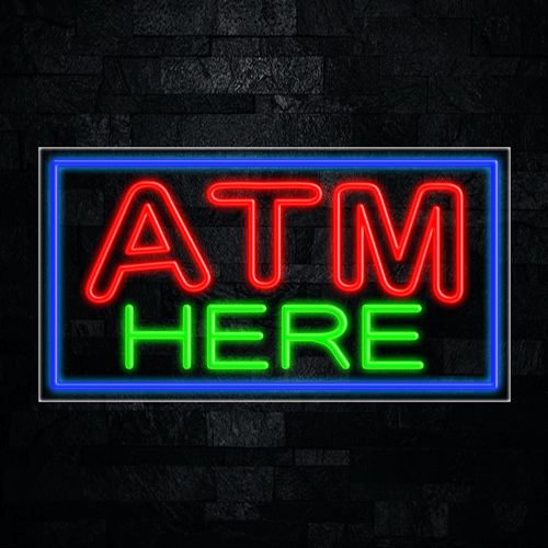 ATM Here LED Flex Sign 37″ x 20″