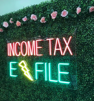 Income Tax E File LED Flex Sign 37″ x 20″