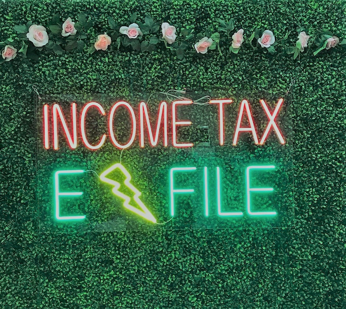 Income Tax E File LED Flex Sign 37″ x 20″