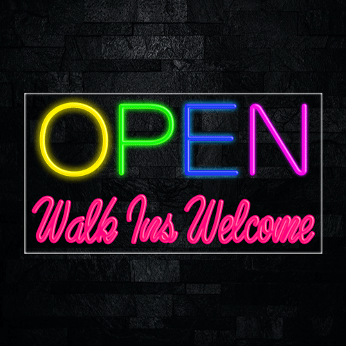 Open Walk Ins Welcome LED Flex Sign 37″ x 20″