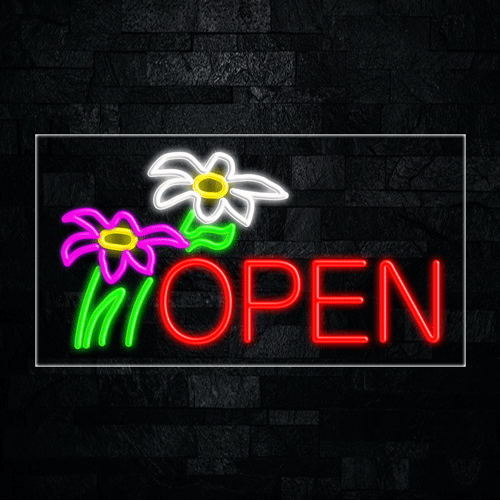 Open Flowers LED Flex Sign 37″ x 20″