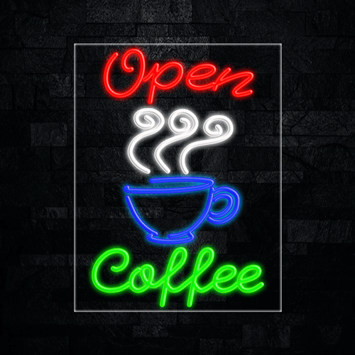 Open Coffee LED Flex Sign 31″ x 24″