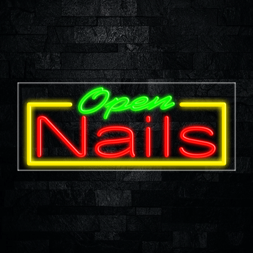 Nails Open LED Flex Sign 32″ x 13″