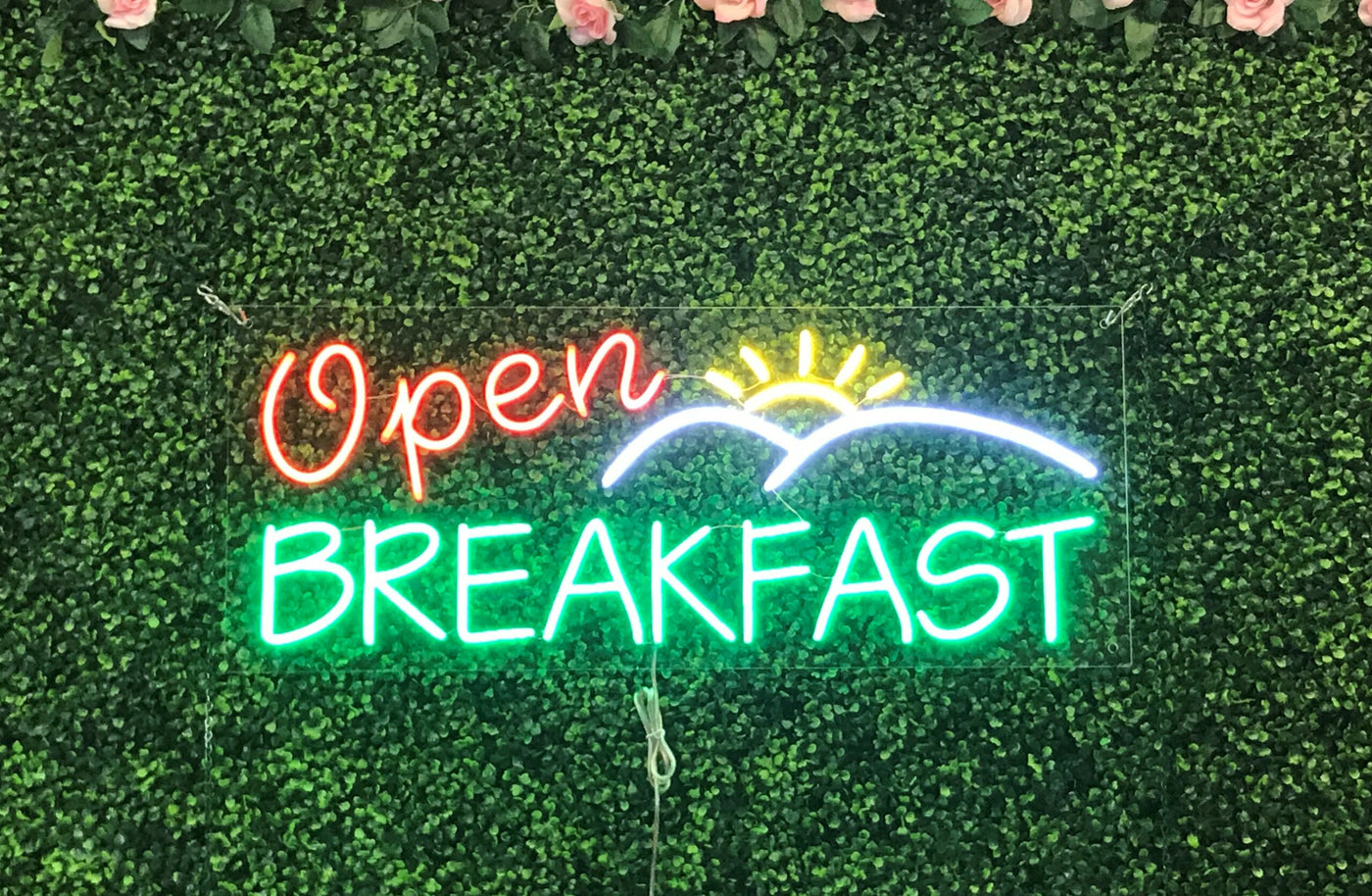 Breakfast Open LED Flex Sign 32″ x 13″