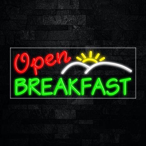 Breakfast Open LED Flex Sign 32″ x 13″