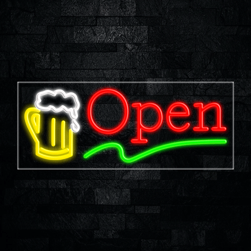 Beer Bar Open LED Flex Sign 32″ x 13″