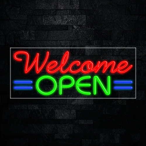 Welcome Open LED Flex Sign 32″ x 13″