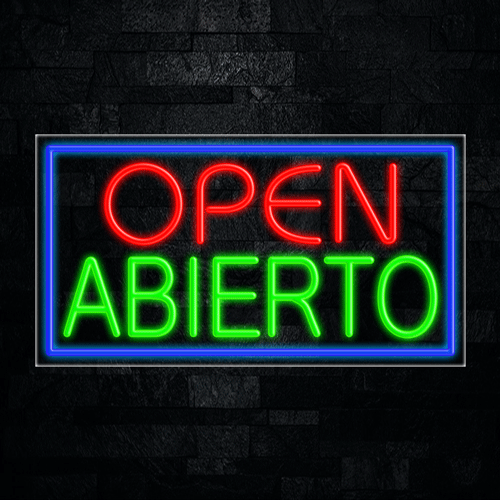 Open Abierto LED Flex Sign 37″ x 20″