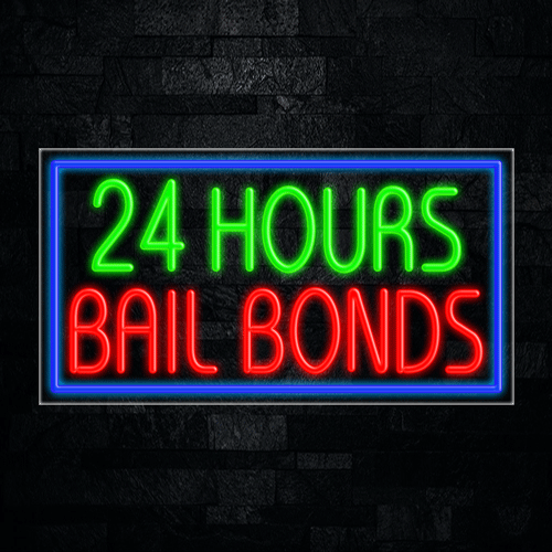 24 Hours Bail Bonds LED Flex Sign 37″ x 20″