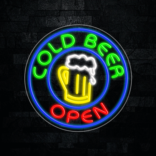 Cold Beer LED Flex Sign 26″ x 26″