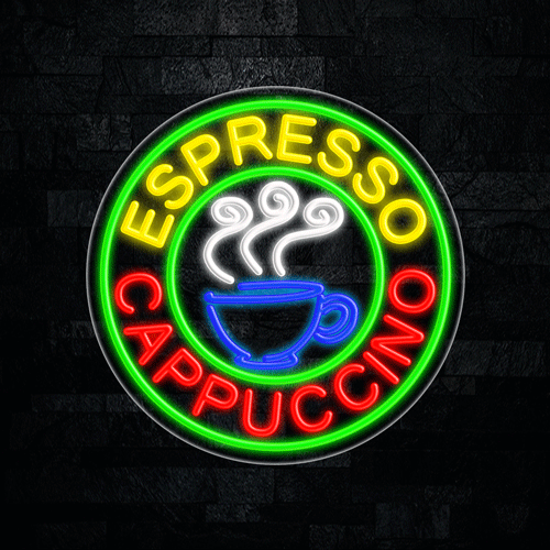 Espresso Cappuccino LED Flex Sign 26″ x 26″