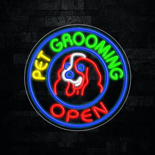 Pet Grooming LED Flex Sign 26″ x 26″