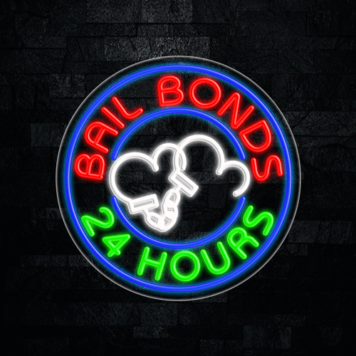 Bail Bonds 24 Hours LED Flex Sign 26″ x 26″