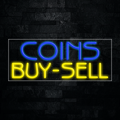 Coins Buy Sell LED Flex Sign 32″ x 13″