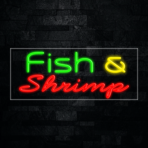 Fish & Shrimp LED Flex Sign 32″ x 13″