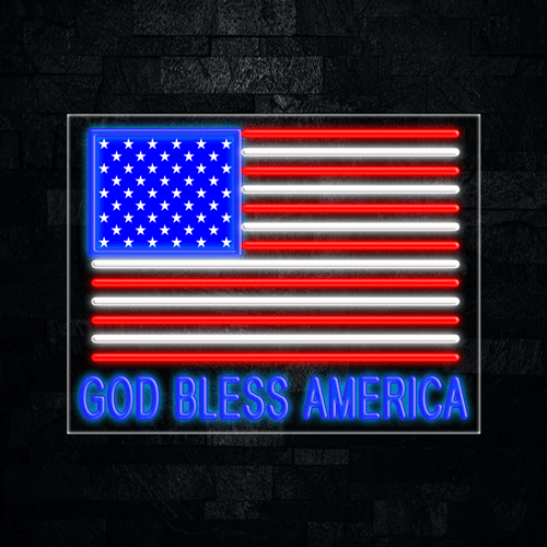 God Bless America LED Flex Sign 31″ x 24″