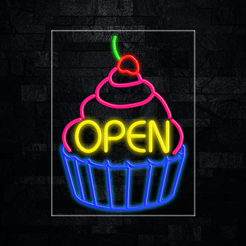 Cupcake Open LED Flex Sign 31″ x 24″