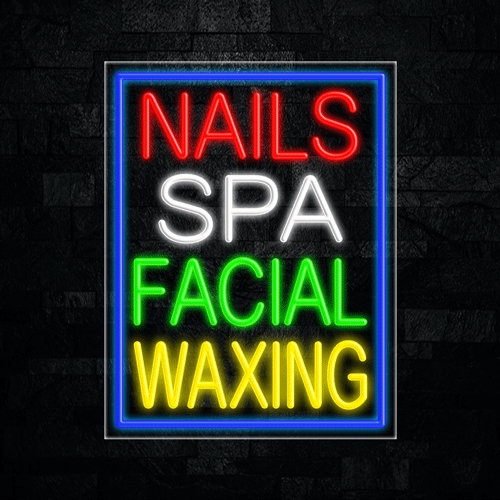 Nails Spa Facial Waxing LED Flex Sign 31″ x 24″