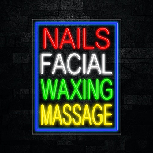 Nails Facial Waxing Massage LED Flex Sign 31″ x 24″