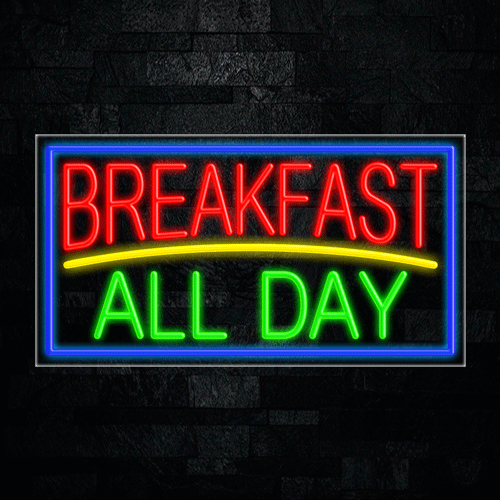 Breakfast All Day LED Flex Sign 37″ x 20″