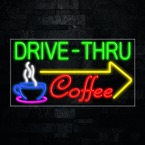 Drive Thru Coffee LED Flex Sign 37″ x 20″