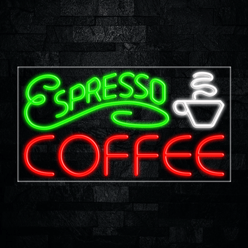 Espresso Coffee LED Flex Sign 37″ x 20″