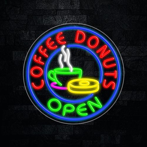 Coffee Donuts LED Flex Sign 26″ x 26″