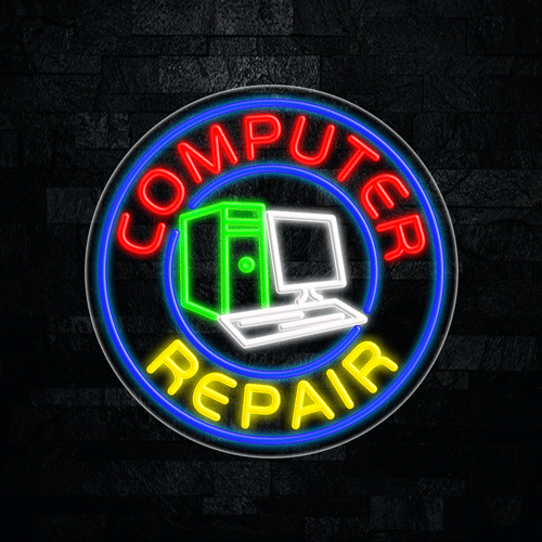 Computer Repair LED Flex Sign 26″ x 26″