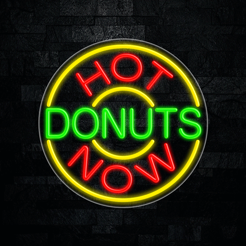 Hot Donuts Now LED Flex Sign 26″ x 26″