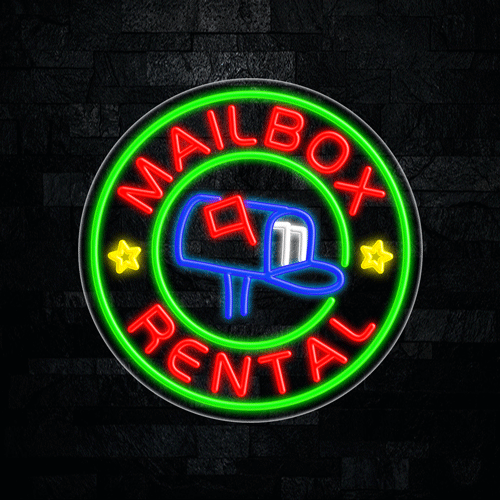 Mailbox Rental LED Flex Sign 26″ x 26″